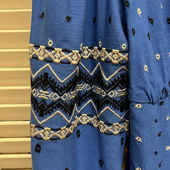 Hale Bob Hassina Embroidery Top in Blue, Size Small - Picture 11 of 16